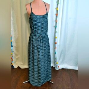 Athleta geometric athleisure Maxi Dress black & white Cage Back Bra popover 4